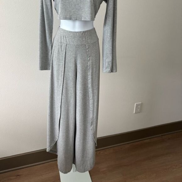 Two Piece Pant Set Medium Crop Top Flare Pants Split Fairy Festival Streetwear - Picture 2 of 11